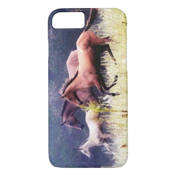 Purple Wild Horses Iphone 8/7 Case by PaintingPony at Zazzle