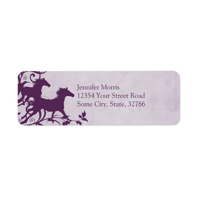 Purple Wild Horses Label (Front)