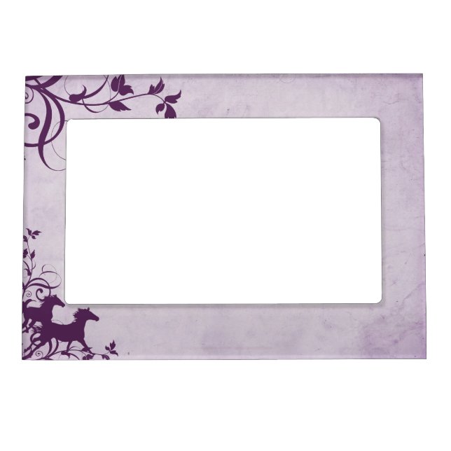 Purple Wild Horses Magnetic Picture Frame (Front)