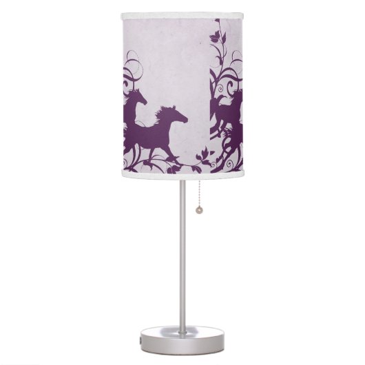 Purple Wild Horses Table Lamp (Left)