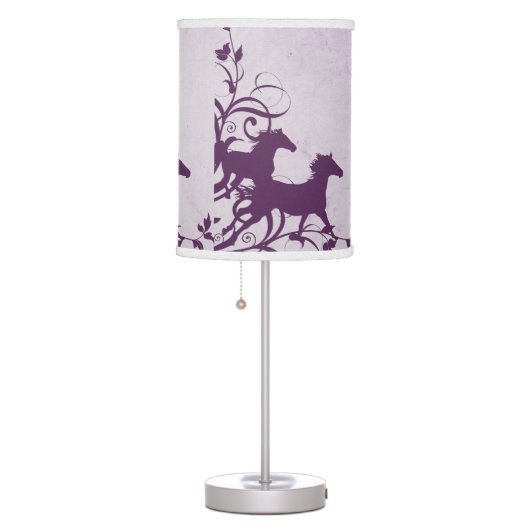 Purple Wild Horses Table Lamp (Right)