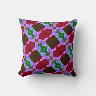 Purple Wild Orchid Flower Abstract Pattern Throw Pillow