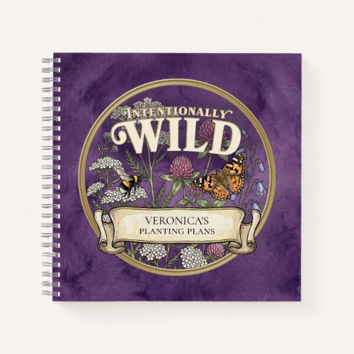 Purple Wild Pollinator Garden Custom Notebook