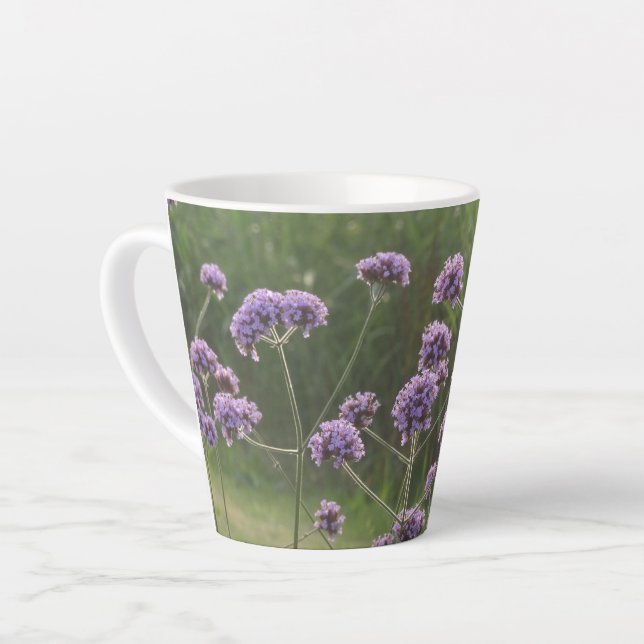 Purple Wild Summer Flowers Latte Mug (Left Angle)