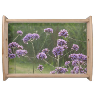 Purple Wild Summer Flowers Serving Tray