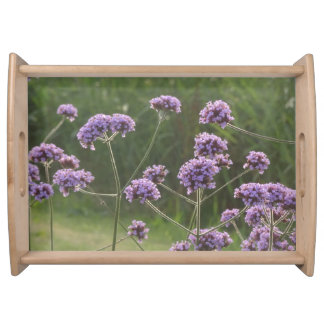 Purple Wild Summer Flowers Serving Tray