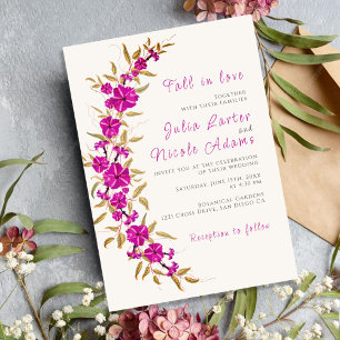 Purple Wild Trumpet Vine Flower Garden Wedding Invitation