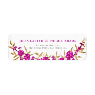 Purple Wild Trumpet Vine Flower Garden Wedding Label