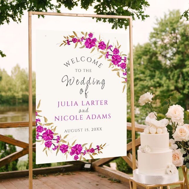 Purple Wild Trumpet Vine Flower Garden Wedding Poster (Creator Uploaded)