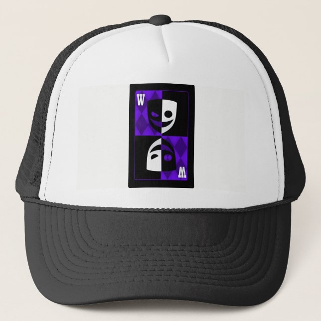Purple Wildcard Poker Diamonds Trucker Hat (Front)