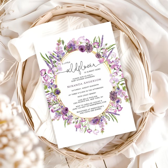 Purple Wildflower Baby Shower Invitation (Creator Uploaded)