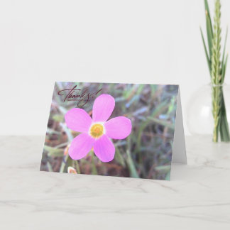 Purple Wildflower Blank Thank You Card