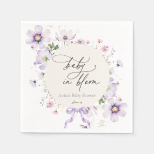 Purple Wildflower Bloom Baby Shower Napkins