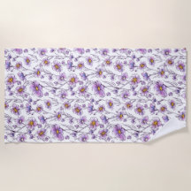 Purple Wildflower Botanical Pattern Design