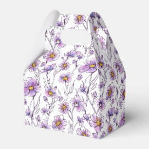 Purple Wildflower Botanical Pattern Design Favor Boxes