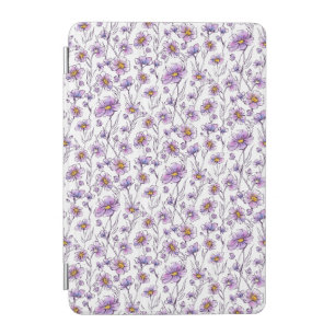 Purple Wildflower Botanical Pattern Design iPad Mini Cover