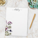 Purple Wildflower Bouquet Watercolor Floral Letterhead<br><div class="desc">Elevate your notes with our Purple Wildflower Bouquet Watercolor Floral Notepads. Personalize yours and embrace the beauty of nature!</div>