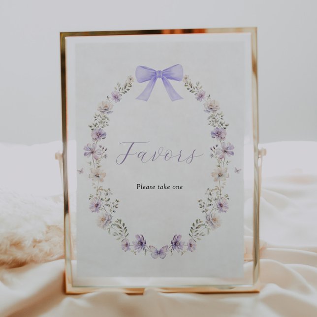 Purple Wildflower Bow Favors Sign (Creator Uploaded)
