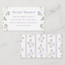 Purple Wildflower Bridal Shower Recipe Request