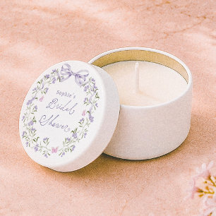Purple Wildflower Cottagecore Bridal Shower Mini Candle Favors
