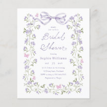 Purple Wildflower Cottagecore Budget Bridal Shower