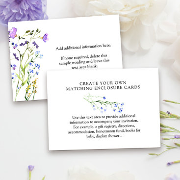Purple Wildflower Create your Own Blank Enclosure Card