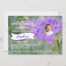 Purple Wildflower Custom Photo Children's Birthday