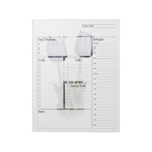 Purple Wildflower Daily Planner Notepad