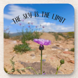 Purple Wildflower Desert Landscape Personalized Beverage Coaster