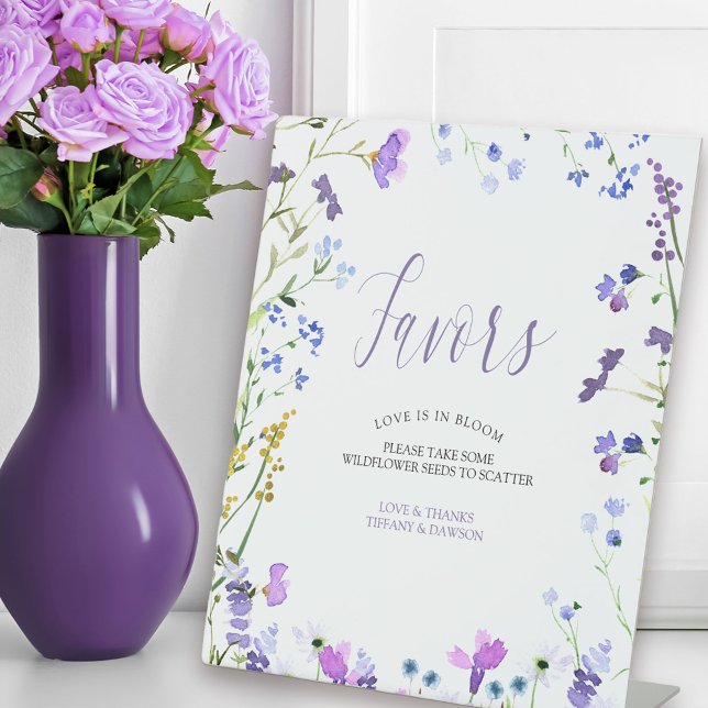 Purple Wildflower Favors Table Pedestal Sign (Favors Table Sign from my Purple Wildflower Collection. )