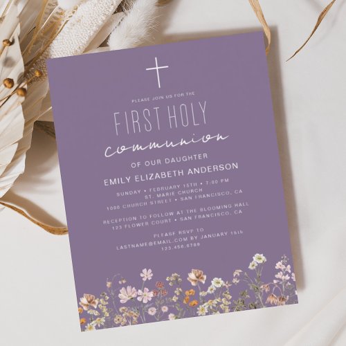 Purple Wildflower First Holy Communion In Bloom