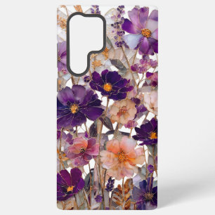 Purple Wildflower Floral Samsung Galaxy S22 Ultra Case