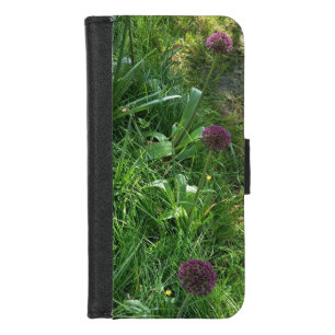 Purple Wildflower Garden Wallet Case