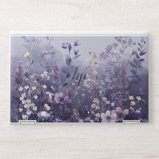 Purple Wildflower HP Laptop Skin (Front)