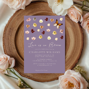 Purple Wildflower Love in Bloom Bridal Shower Invitation