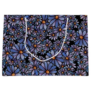 Purple Wildflower Pattern                          Large Gift Bag