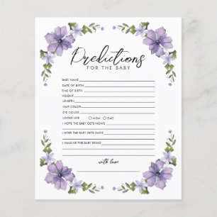 Purple Wildflower Prediction Baby Shower Game
