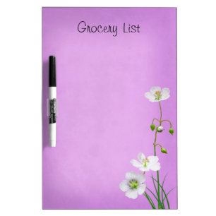 Purple Wildflower Reminder List Dry-Erase Board