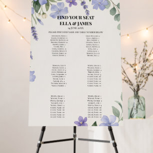 Purple Wildflower Seating Chart Sign