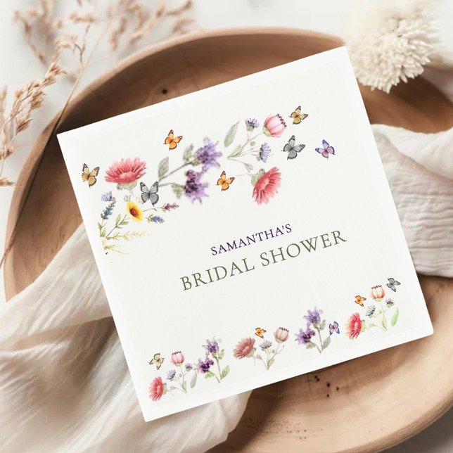 Purple Wildflower Storybook Bridal Shower  Napkins (Creator Uploaded)