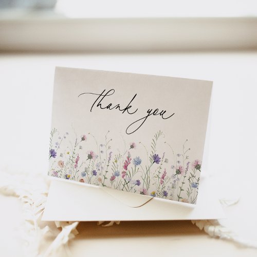 Purple Wildflower Thank You Card