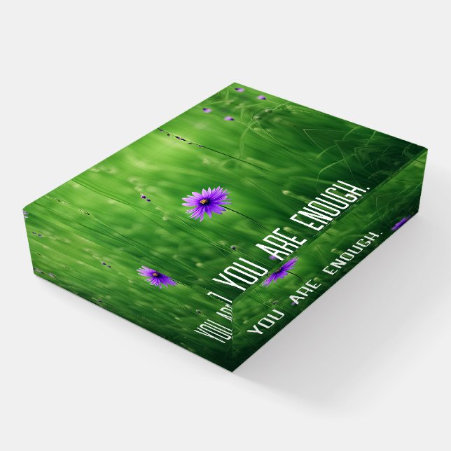 Purple Wildflower With Quote Paperweight (Angled)