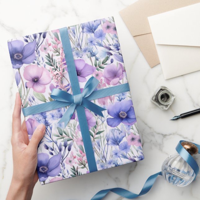 Purple Wildflower Wrapping Paper (Gifting)