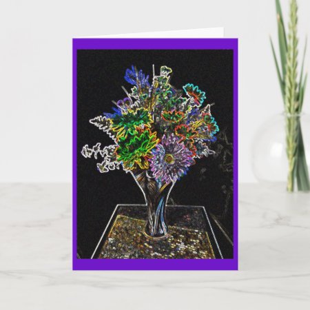 Purple Wildflowers Bouquet Greeting Card