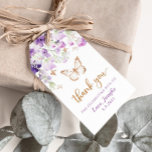 Purple wildflowers butterfly birthday gift tags<br><div class="desc">Purple wildflowers butterfly birthday favor tag.
Matching items available.</div>