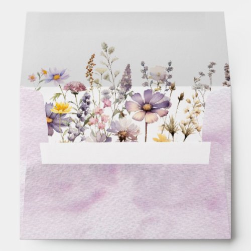 Purple Wildflowers Elegant Envelope