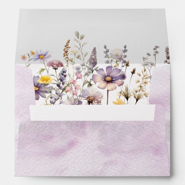 Purple Wildflowers Elegant Envelope (Back (Bottom))