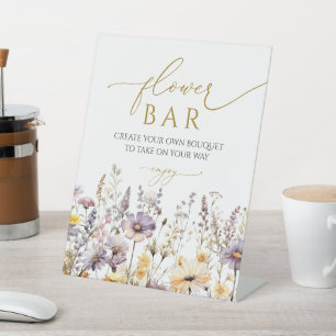 Purple Wildflowers Flower Bar Shower Sign