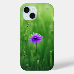Purple Wildflowers In Green Field iPhone 15 Case