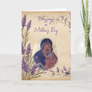 Purple Wildflowers Orthodox Mother's Day  Card